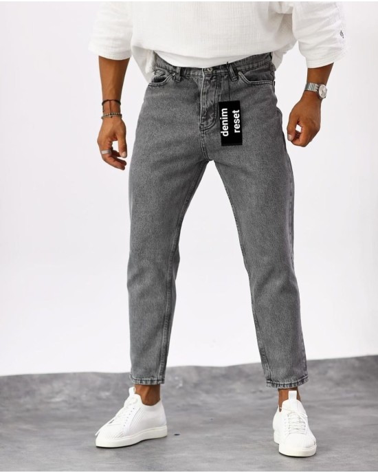 Ανδρικό Τζιν Slim Fit Γκρι - 002