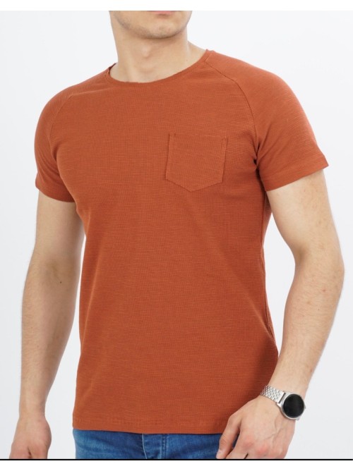 Ανδρικό T-Shirt Βαμβακερό Κεραμιδί - 026