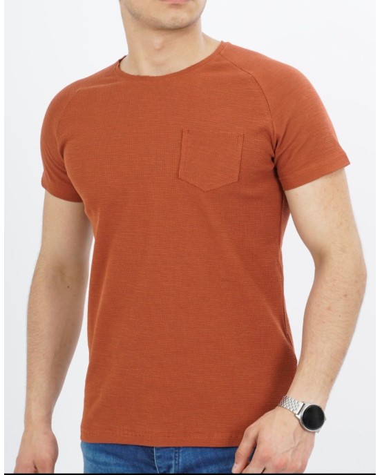 Ανδρικό T-Shirt Βαμβακερό Κεραμιδί - 026