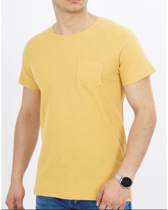 Ανδρικό T-Shirt Βαμβακερό Κίτρινο - 027