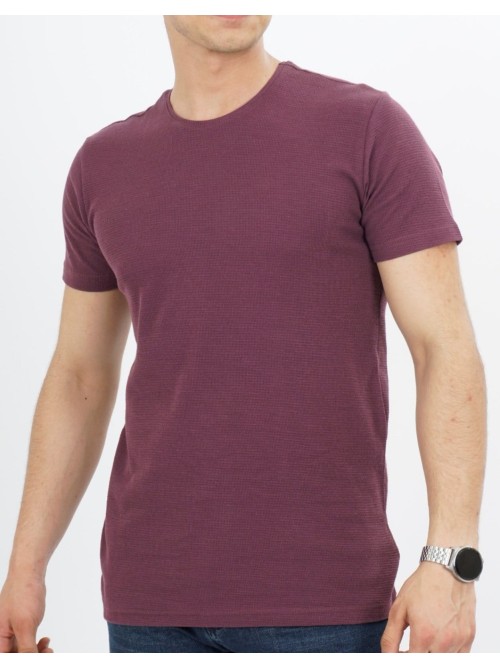 Ανδρικό T-Shirt Βαμβακερό Μπορντό - 030