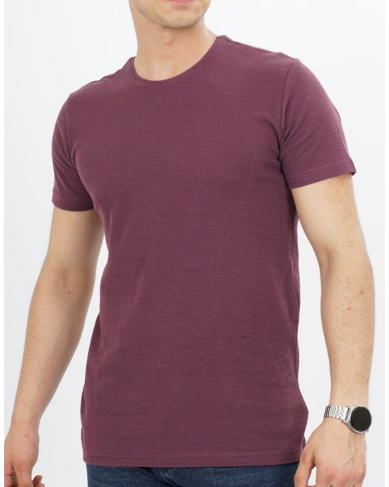 Ανδρικό T-Shirt Βαμβακερό Μπορντό - 030