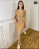 Γυναικείο Φόρεμα Cut-Out Καφέ - 039