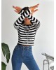 Γυναικείο Crop Top Ριγέ Ασπρόμαυρο - 100