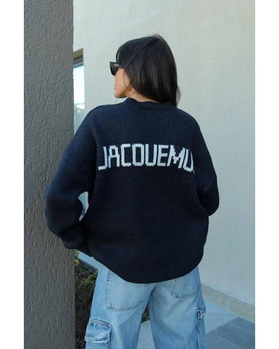 Oversized Πουλόβερ Σκούρο Μπλε - 135