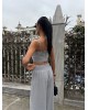 Σετ Τοπ και Παντελόνα σε Ανοιχτό Γκρι