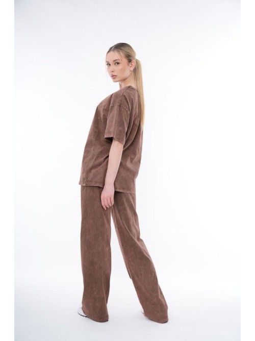 Καφέ Πλυμένο Σετ Φόρμας “Cute and Cozy”-226