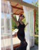 Πλεκτό Φόρεμα Παραλίας Μαύρο-247