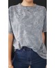 T-shirt με Σκισίματα & Αλυσίδα – Γκρι & Ροζ-193