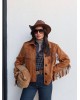 Jacket με Κρόσσια Suede – Ταμπά- 329