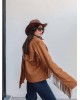 Jacket με Κρόσσια Suede – Ταμπά- 329