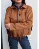 Jacket με Κρόσσια Suede – Ταμπά- 329