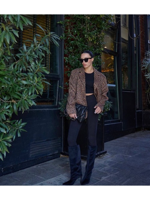 ELENA Leopard Oversized Blazer- 334