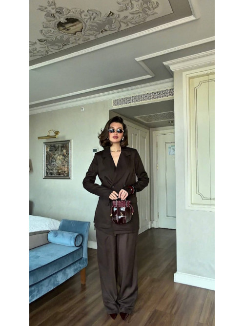 Καφέ Γυναικείο Κοστούμι Elegant Tailored- 391