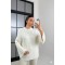 Άσπρο Πλεκτό Πουλόβερ με Πλεξούδες – Oversized Fit- 363