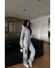Γκρι Σετ Φόρμας με Κουκούλα – Premium Comfort Fit- 357
