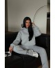 Γκρι Σετ Φόρμας με Κουκούλα – Premium Comfort Fit- 357