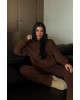 Καφέ Σετ Φόρμας με Κουκούλα – Premium Comfort Fit- 359