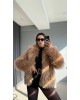 Camel Luxe Faux Fur Jacket -376