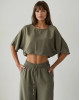 Olive Breeze Crop Blouse- 402
