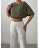Olive Breeze Crop Blouse- 402