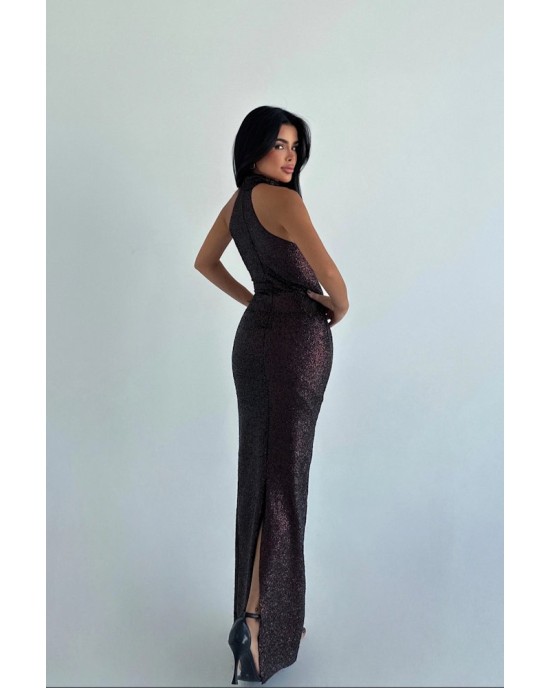Shimmer Halter Bodycon Gown- 341