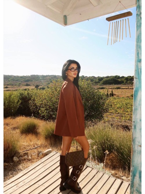 Oversized Camel Blazer Γυναικείο | Premium Καμηλό Σακάκι- 338