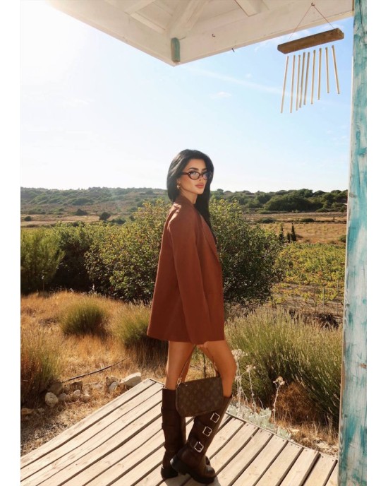 Oversized Camel Blazer Γυναικείο | Premium Καμηλό Σακάκι- 338