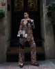 Leopard Chic Γυναικείο Κοστούμι – Blazer & Παντελόνι- 337