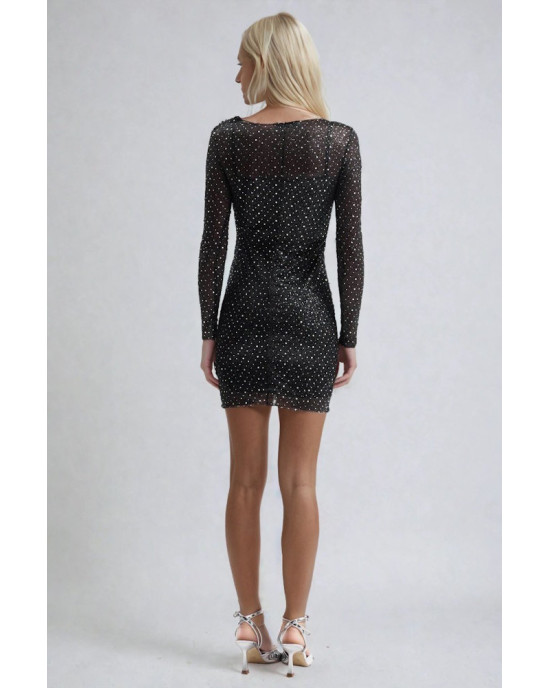 Midnight Sparkle Mini Dress- 403