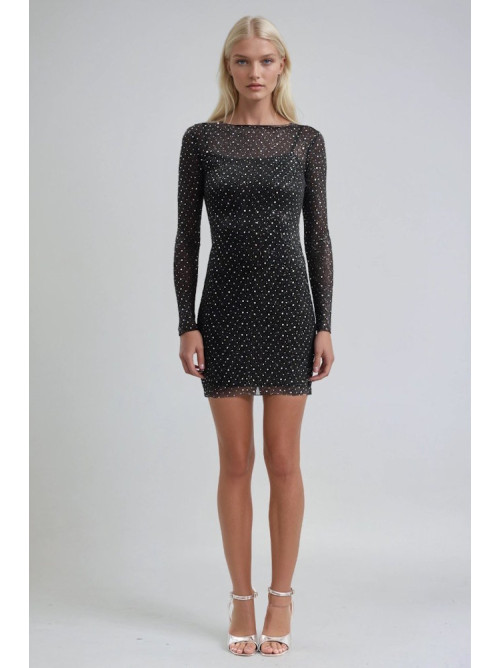 Midnight Sparkle Mini Dress- 403