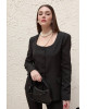Μαύρο Γυναικείο Κοστούμι Elegant Slim Fit- 392