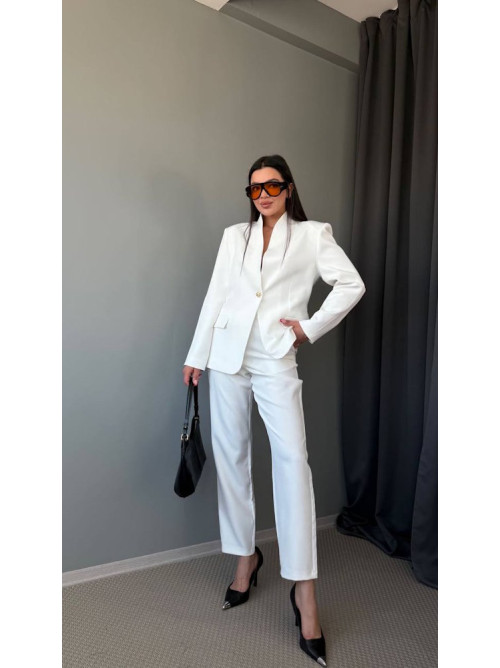 Λευκό Κοστούμι Γυναικείο Elegant Chic- 390