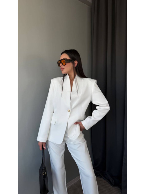 Λευκό Κοστούμι Γυναικείο Elegant Chic- 390