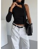 Μπλούζα Ασύμμετρη One Shoulder με Δέσιμο – Μαύρο- 272