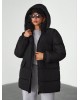Black Oversized Puffer Jacket – Γυναικείο Φουσκωτό Μπουφάν- 345
