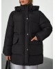 Black Oversized Puffer Jacket – Γυναικείο Φουσκωτό Μπουφάν- 345