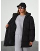 Black Oversized Puffer Jacket – Γυναικείο Φουσκωτό Μπουφάν- 345