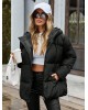 Black Hooded Puffer Jacket – Γυναικείο Φουσκωτό Μπουφάν με Κουκούλα- 346