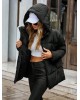 Black Hooded Puffer Jacket – Γυναικείο Φουσκωτό Μπουφάν με Κουκούλα- 346