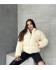Γυναικείο Πουπουλένιο Jacket Sherpa – Μαύρο, Μπεζ, Εκρού- 347